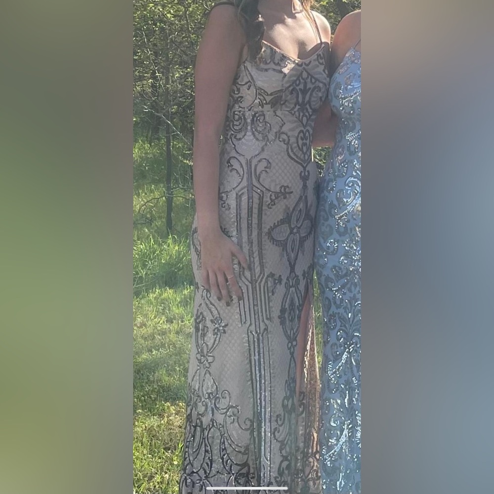 Neutral colored dress!